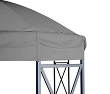 Mendler Gazebo pergola baldacchino con zanzariere HWC-E42 Acciaio 3x3,6m Grigio