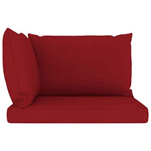 vidaXL Cuscini per Divano Pallet 3 pz Rosso Vino in Tessuto