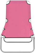 L&B-MR - Lettino da sole pieghevole per esterni, con struttura in acciaio e tessuto, colore: Rosa