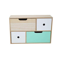 Druline Mini Cassettiera Cassettiera Armadietto Legno Shabby Chic 4 Cassetti Armadio Colorato