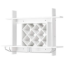 DREAMADE Portabottiglie in Legno Scaffale da Parete per Vino per 6 Bottiglie 80x58,5x20cm
