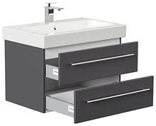 emotion Lavabo con mobiletto, Legno, Antracite Lucido, 75, 2 unità