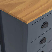 GOTOTOP Credenza Hill con 5 cassetti, armadio in legno, per camera da letto, soggiorno, cucina, 79 x 40 x 96,5 cm, colore: grigio e marrone miele