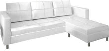 Gstore Divano Componibile angolare a 3 Posti in Ecopelle Bianco e Nero Divanetto Sofà (Bianco) - Arredi Casa
