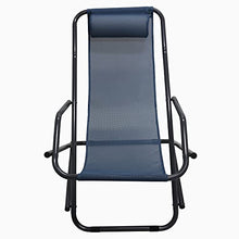 Homecall Sedia a dondolo pieghevole in alluminio colore blu