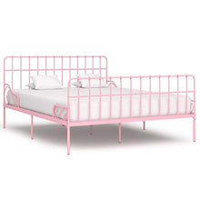 SKM Giroletto con Doghe Rosa in Metallo 180x200 cm