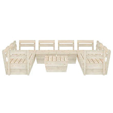 Tidyard 9 pz Set Divani Pallet Angolari Modulari da Giardino Esterno 8 Posti in Legno di Abete Impregnato,Divano Angoalre,Divani da Esterno,Divano Pallet da Giardino in Legno,Divani Modulari in Legno