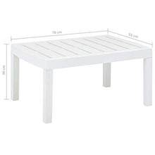 E E-NICES Tavolo da Salotto per Giardino Bianco 78x55x38 cm in Plastica