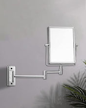 Specchio Trucco, Specchio Ingranditore Doppio Lato, Specchio Ingranditore da Parete Bagno, 3X Ingrandimento, Specchio da Parete Girevole 360 °, allungabile con Finitura cromata e Braccio Pieghevole