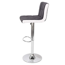 Mendler Set 2X sgabelli Lounge HWC-G87 Ecopelle Tessuto Base cromata Grigio Scuro Bianco