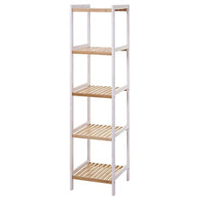 Mendler Scaffale arredo bagno HWC-B55 legno di pino e bambù 5x ripiani