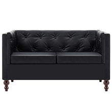 vidaXL Divano Chesterfield a 2 Posti Similpelle Nero Moderno Arredo Casa Sofa