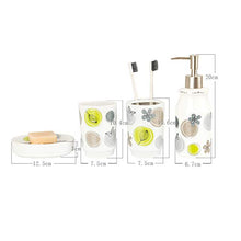 WYPDM Nordic Ceramica Bagno 4 Pezzi Set Accessori per la casa di Lavaggio Bocca Coppa Piatto di Sapone lozione Holder Dispenser spazzolino da Denti