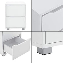 [en.casa] Comodino da Notte a 2 Cassetti 53,5 x 40 x 48 cm Cassettiera e Portaoggetti Capiente Mobile da Divano/Letto in Design Moderno - Bianco
