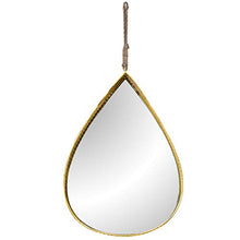 Specchio per Il Trucco a Goccia d'Acqua in Ferro Specchio per Il Trucco in Corda di Canapa retrò Specchio a Parete per Bagno Bagno Specchio HD Decorazione Specchio sospeso