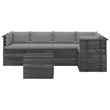 vidaXL Set Divani da Giardino su Pallet 6 pz con Cuscini Massello Pino