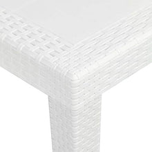 E E-NICES Tavolo da Giardino Bianco 79x79x72 cm in Plastica Stile Rattan