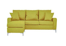 BHDesign Elise - Divano angolare moderno reversibile, in tessuto, colore: Giallo - Arredi Casa