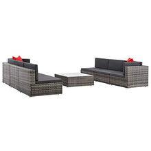 Tidyard Set Divani da Giardino 23 pz in Polyrattan Grigio #3