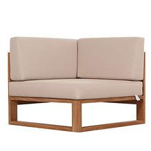 Teako Design Divano da esterno Molveno con cuscini in legno massiccio non trattato, resistente alle intemperie, in teak