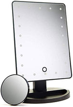 XRZY Specchio per Trucco da banco, Specchio da Viaggio per Trucco a LED, Specchio cosmetico Illuminato 10X Desk ingranditore Portatile