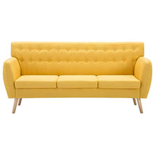 mewmewcat Divano a 3 Posti in Stoffa Imbottito 172x70x82cm Giallo