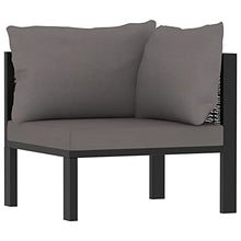 SKM Set Divani da Giardino 10 pz con Cuscini in Polyrattan Antracite (68.12kg)