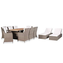 SKM Set da Pranzo da Giardino 11 pz in Polyrattan