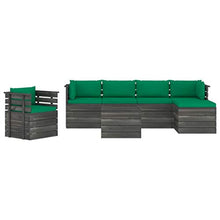 FAMIROSA Set Divani da Giardino su Pallet 7 pz con Cuscini Massello Pino-1880