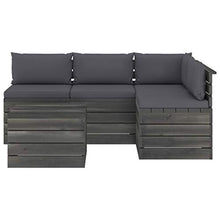 FAMIROSA Set Divani da Giardino su Pallet 5 pz con Cuscini Massello Pino-1827