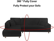 Zhongdalian Copridivano Elasticizzato Separato Chaise Longue - Fodera per Divano Separato a Forma di L (1 Pezzo, 2 posti: 145-185 cm)