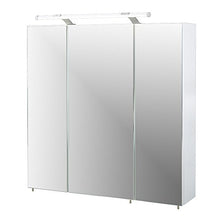 Schildmeyer Armadietto con specchio 80 x 75 x 16 cm, Lucido bianco, 80 x 75 cm