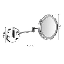 JXING Specchio da Bagno a Parete, Specchio Illuminato da Parete Ingrandimento 10x Specchio USB Ricaricabile, Specchio da Barba Luce LED con 3 Impostazioni di