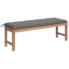 vidaXL Panca da Giardino con Cuscino Grigio 150 cm Legno di Teak