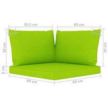 vidaXL Cuscini per Divano Pallet 3 pz Verde Brillante in Tessuto