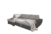Germanvox Divano ad Angolo con Funzione Letto e Penisola Contenitore Sx, in Microfibra stampata Cat.1 Grigio scuro e Grigio chiaro L.244 P.172 H.88 cm - Arredi Casa