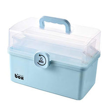 Contenitore per medicine di pronto soccorso, contenitore per pillole di droga, contenitore portatile per medicine (blu, 29 x 16 x 15,7 cm)