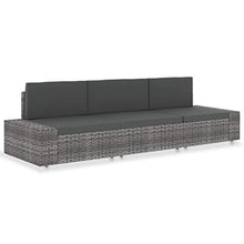 Tidyard Divano Modulare a 3 Posti, Divano da Esterno, Mobili da Giardino in Polyrattan Grigio