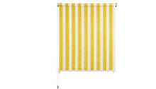 Zerone - Tenda a rullo per esterni, per balconi, giardini, cortili, giallo/bianco, 100 x 140 cm