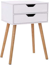 AIYIXUE - Comodino utile comodino con 2 cassetti, comodino per camera da letto, comodino, facile da riporre comodino, bianco