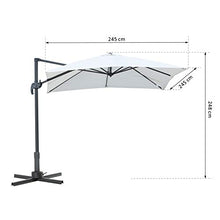 Ombrellone da Giardino 2,5x2,5m in Alluminio e Poliestere Crema