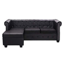 Vislone Divano Angolare 3 Posti, Divano Angolare Pelle con Penisola, 200x140x73 cm Nero - Arredi Casa
