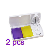 HEALLILY 2 pezzi pillola cutter splitter doppia griglia scatola di pillole compresse di medicinali dispenser divisore custodia