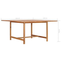 E E-NICES Tavolo da Giardino 150x150x76 cm in Legno Massello di Teak