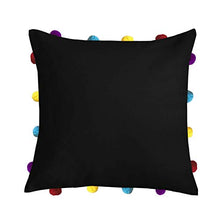 Pirate Black Cushion Cover with Colorful Pom poms (3 PCS 14 x 14â)
