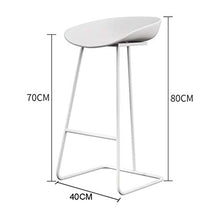 GYPPG Chairs Modern Bar Stools Pub Kitchen Counter Height Footrest Kitchen Dining Home Cafe Bistro Strong Durable Metal Iron (White,Black) Counter Kitchen