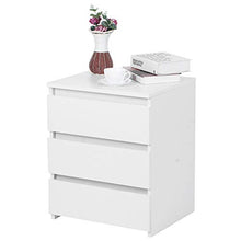 Cikonielf Comodino Bianco Moderno Comodino Comodino Comodino con 3 Cassetti Armadietto Camera da Letto