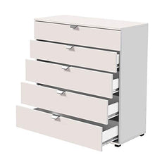 Cassettiera a 5 cassetti - Vincent - 90 cm, Bianco opaco