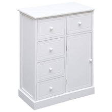 FAMIROSA Credenza, con 10 Cassetti Bianca 113x30x79 cm in Legno