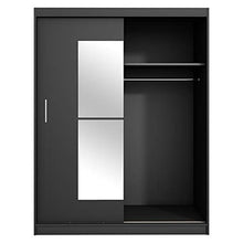Selsey Vaniva - Armadio - 2 ante scorrevoli - nero - 150 cm - con specchio